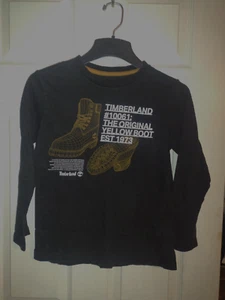 NEW W TAGS Timberland Boy's Logo Graphic Tee in Black, Size M (10/12) - Picture 1 of 5