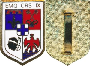 E.M.G. C.R.S. IX, tête de Corse, clés sur fond rouge, émail, (Andor) - Imagen 1 de 1