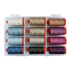Aurifil Thread DESIGNER COLLECTION English Garden 12 LARGE SPOOLS COTTON 50WT - Picture 1 of 2