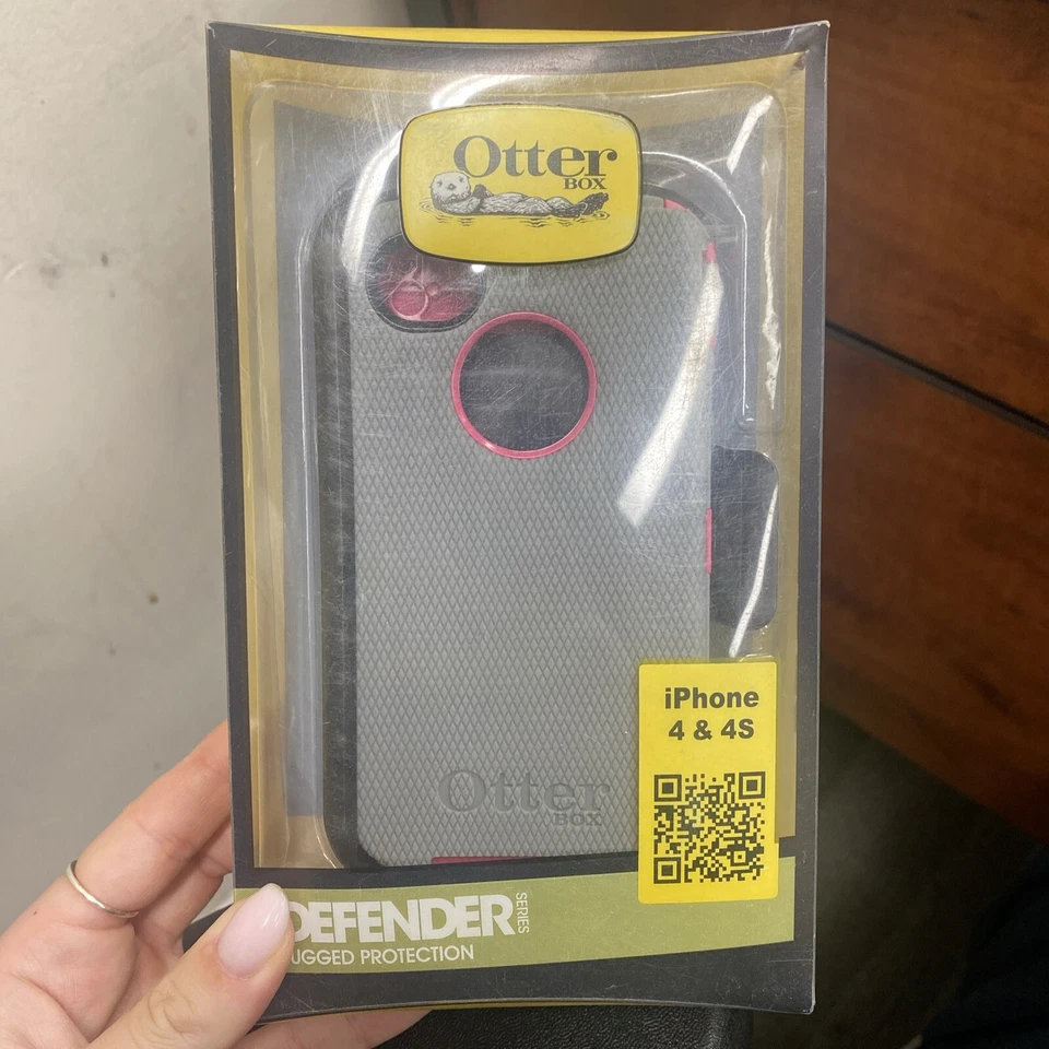 Funda Serie OtterBox DEFENDER con Funda para Apple iPhone 4/4s - Gris/Rosa Foto 1 de 1