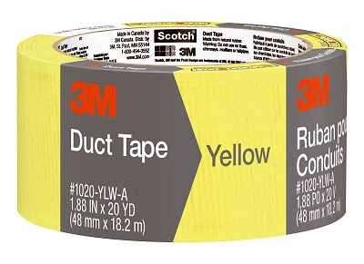 Scotch 3920-YL Duct Tape, Yellow, 1.88 In. x 20 Yd. - Quantity 12 - Image 1 of 2