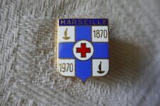 insigne service santé croix rouge infirmier MARSEILLE 1870 1970 superbe émail