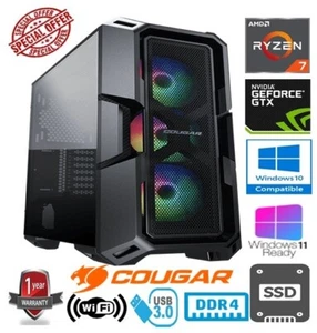 RYZEN GAMING PC - AMD RYZEN 7 5700X 16GB RAM 480GB SSD NVIDIA GEFORCE GTX1650 4G - Picture 1 of 11