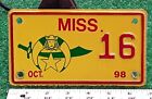 MOTORCYCLE- MISSISSIPPI  - LICENSE PLATE - 1998 low numbered SHRINER plate