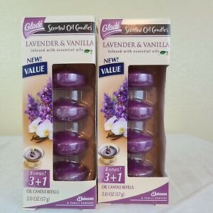 Glade Scented Oil Candle Refills Lavender Vanilla Scent New Sealed Lot Of 2 