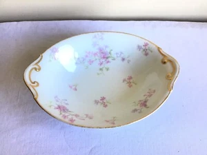 Vintage Haviland Limoges France Pink Purple Floral Gold Porcelain Vegetable Dish - Picture 1 of 7