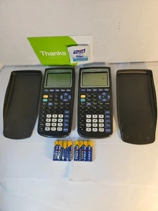 2Texas Instruments TI-83 Plus Graphing Calculator+New Batteries+Cover Read Info - Picture 1 of 10