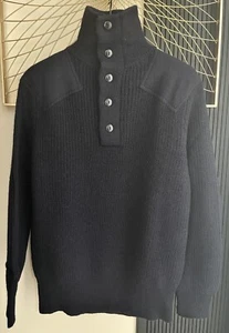 NWT Wallace & Barnes Turtleneck Buttons Collar sweater Navy Size M - Picture 1 of 6