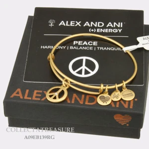Auténtico Brazalete Dije Rafaeliano Oro Alex and Ani Paz Mundial - Imagen 1 de 1
