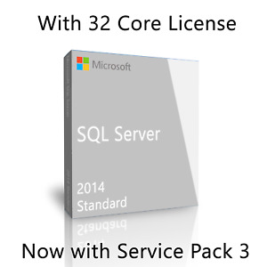 Microsoft SQL Server 2014 Standard SP3 with 32 Core License, unlimited User CALs