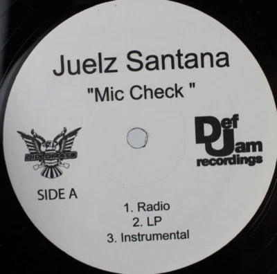 LOT OF 2 JUELZ SANTANA MIC CHECK W/ INSTRUMENTAL WHITE LABEL 12" VINYL RECORD Foto 1 de 2