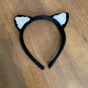 Black & White Kitty Cat Headband Halloween Fancy Dress Prop - one size kids - Picture 1 of 1