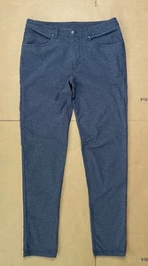 Lululemon ABC Pant Skinny Tech Men's 31x33 Blue Chambray Woven Stretch Excellent - Picture 1 of 5