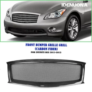 Car Carbon Fiber Front Bumper Grille Mesh For Infiniti M35 2011-2013 Black - Picture 1 of 16