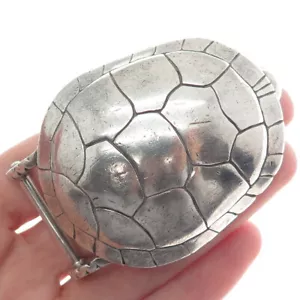 BARRY KIESELSTEIN-CORD 925 Sterling Silver Vintage 1996 Turtle Belt Buckle #905 - Picture 1 of 9