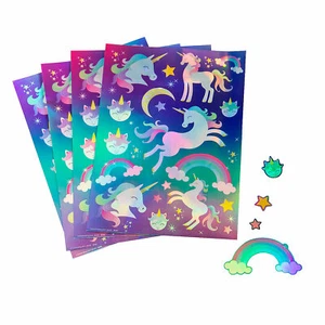 Einhorn irisierende Stickerbögen - Set 6 - Bild 1 von 2