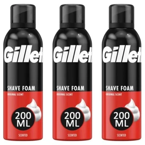 Gillette Normal Regular Basic Shaving Foam 200ml x 3 - Picture 1 of 7