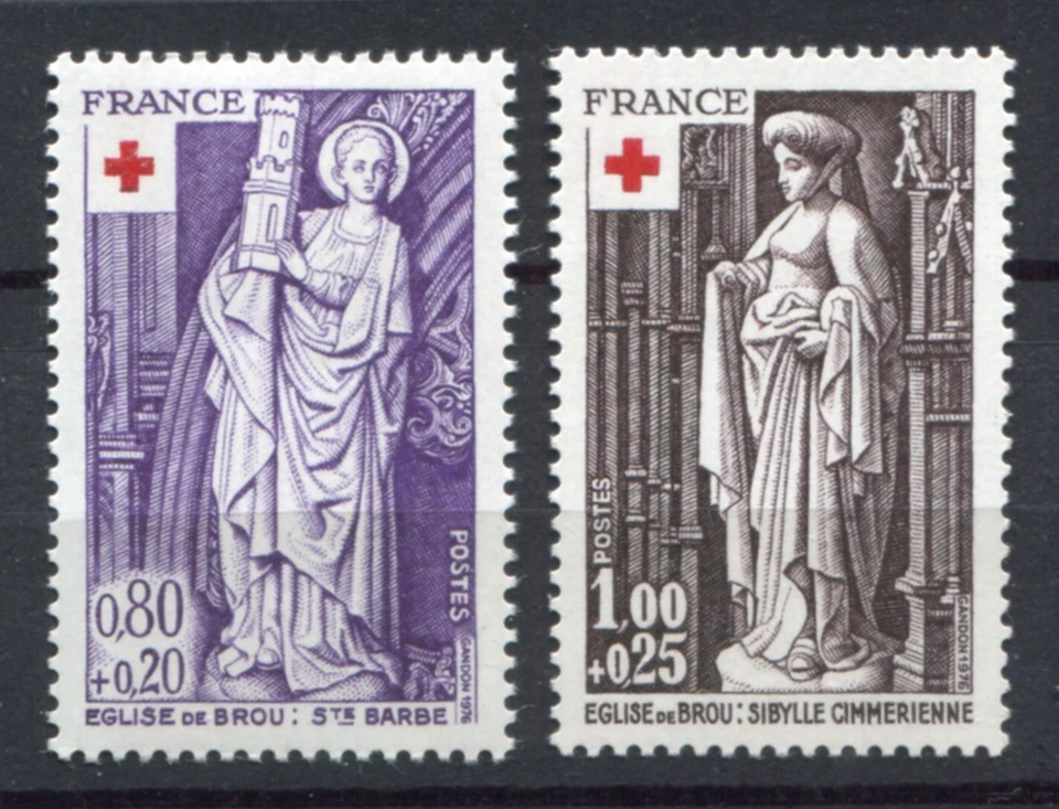 Francia 1976 • Sс# B496-7 • Cruz Roja • cs MNH OG VF (SU-9444) Foto 1 de 1