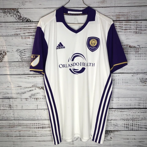 Adidas Orlando City Lions SC Home Soccer Jersey White Purple MLS Men’s Large L Cover
