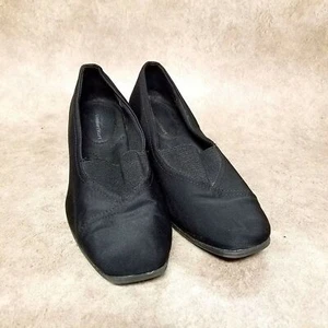 George Womens Size 8 Black Slip On 2.5" Wedge Heels - Picture 1 of 9