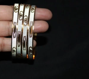 Indian Gold Tone Bridal Wedding Traditional Kada Bangle patla Jewelry Rakhi Gift - Picture 1 of 6