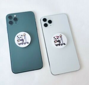 2 Super Cute Milk Tea Boba Panda Bear Cell Phone Holder Grips