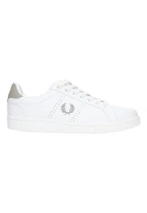 NWT FRED PERRY WHITE SNEAKERS B721 B6312U60 WHT/WARM GRY - Picture 1 of 5