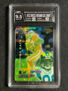1996 Bowman's Best ATOMIC REFRACTOR #7 JERRY RICE/Bruce/Tim Brown HGA 9.5 Gem Mt