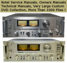Rotel Service Manuals & Owners Manuals Custom Collection PDF DVD **Nice**