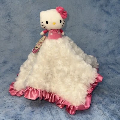 Manta de seguridad para bebé Hello Kitty sello itty bitty blanco rosa satinado volantes Foto 1 de 4