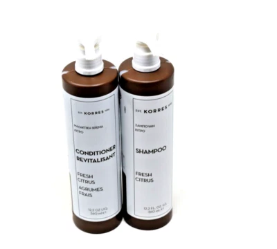 Champú y acondicionador Korres Fresh Citrus 12,2 fl oz ea con bombas NUEVO Foto 1 de 4