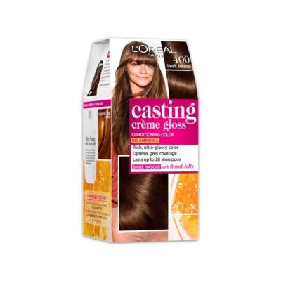 L'Oreal Paris Crema Fundición Brillo Semipermanente Color de Cabello Marrón Oscuro 400-45g Foto 1 de 4