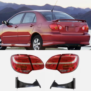 Led Tail Lights Lamp Red / Clear&cover bases For 2003~08 Toyota Corolla ZRE120 - Picture 1 of 11
