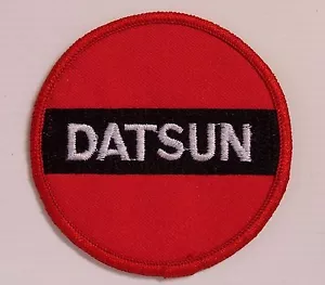 VINTAGE DATSUN EMBROIDERED PATCH 78mm WOVEN CLOTH BADGE SEW-ON MOTOR RACING - Picture 1 of 1