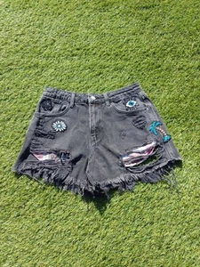 Lovely Women's Zara Black Denim Summery Shorts, Size UK XS - Picture 1 of 6