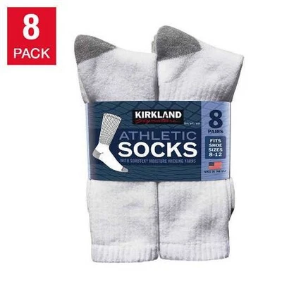 CALCETINES DEPORTIVOS KIRKLAND SIGNATURE PARA HOMBRE 8 PARES TALLA 8-12 HECHOS EN EE. UU. Foto 1 de 2