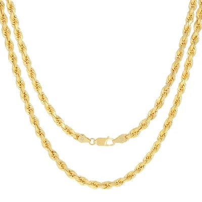 10k Oro Amarillo 5mm Diamante Corte Cuerda Italiano Colgante para Collar Hombre - Imagen 1 de 4