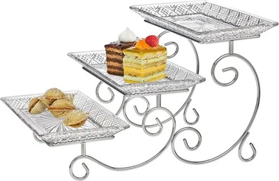 Godinger Dublin 3-Tiered Serving Stand for party and Event Dessert - Image 1 of 3