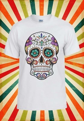 Floral Death Mexican Skull Novelty Men Women Vest Tank Top Unisex T Shirt 1081 - Image 1 of 4