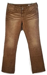 JEANS BOOTCUT donna Arizona VELLUTO MARRONE taglia 11 FACTORY DISTRESSED vita bassa - Foto 1 di 15