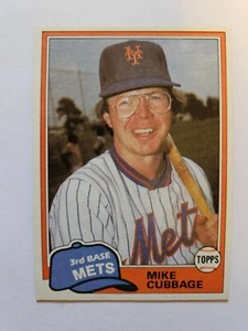 Mike Cubbage 1981 Topps negociado #752 casi nuevo - Imagen 1 de 1