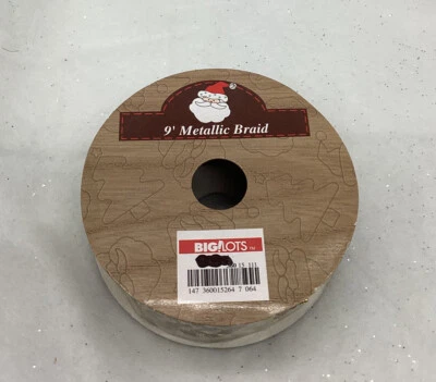Big Lots~9’ Metallic Braid Spool~Burgundy And Gold~New - Image 1 of 4