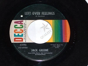 45 RPM Jack Greene What Locks The Door, Left Over Feelings Decca Vinyl 32190 EX - Imagen 1 de 4
