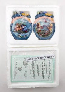 Winnie the Pooh Bradford Exchange Christmas Ornament Disney Set Pair of 2 68541 - Picture 1 of 3
