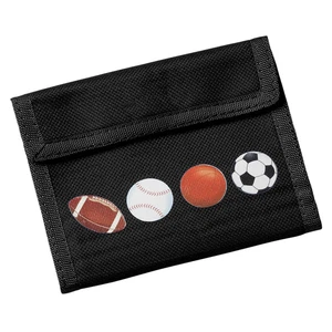 Children’s Wallet, Sports Balls Design, Blue - Picture 1 of 2