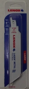 Lenox 201706110R 6" x 10 Tpi T2 Lazer Reciprocating Saw Blades 5 Pack USA - Picture 1 of 1
