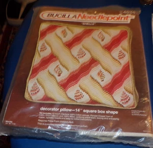 Vintage Bucilla  " SHELLS" #4824 Unopened Needlepoint 14 In Square Pillow Kit - Picture 1 of 8