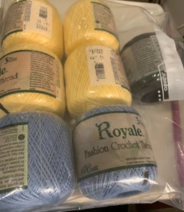 J&P Coats (7) Royale Fashion Crochet Thread Size 3 -LOT19-25 - Picture 1 of 2