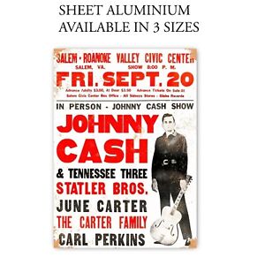 Panneau/plaque en aluminium Johnny Cash Salem Concert Rétro Vintage