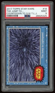 2017 Topps Countdown to Star Wars The Last Jedi #18 Jump to Lightspeed PSA 9 - Imagen 1 de 3